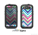 The Vibrant Pink & Blue Layered Chevron Pattern Skin For The Samsung Galaxy S3 LifeProof Case