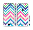 The Vibrant Pink & Blue Layered Chevron Pattern Sectioned Skin Series for the Apple iPhone 6s Plus