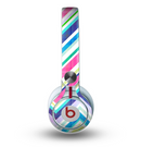 The Vibrant Pink & Blue Layered Chevron Pattern Skin for the Beats by Dre Mixr Headphones