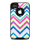 The Vibrant Pink & Blue Layered Chevron Pattern Skin for the iPhone 4-4s OtterBox Commuter Case
