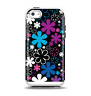 The Vibrant Pink & Blue Vector Floral Apple iPhone 5c Otterbox Symmetry Case Skin Set