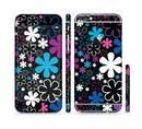The Vibrant Pink & Blue Vector Floral Sectioned Skin Series for the Apple iPhone 6s Plus
