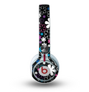 The Vibrant Pink & Blue Vector Floral Skin for the Beats by Dre Mixr Headphones