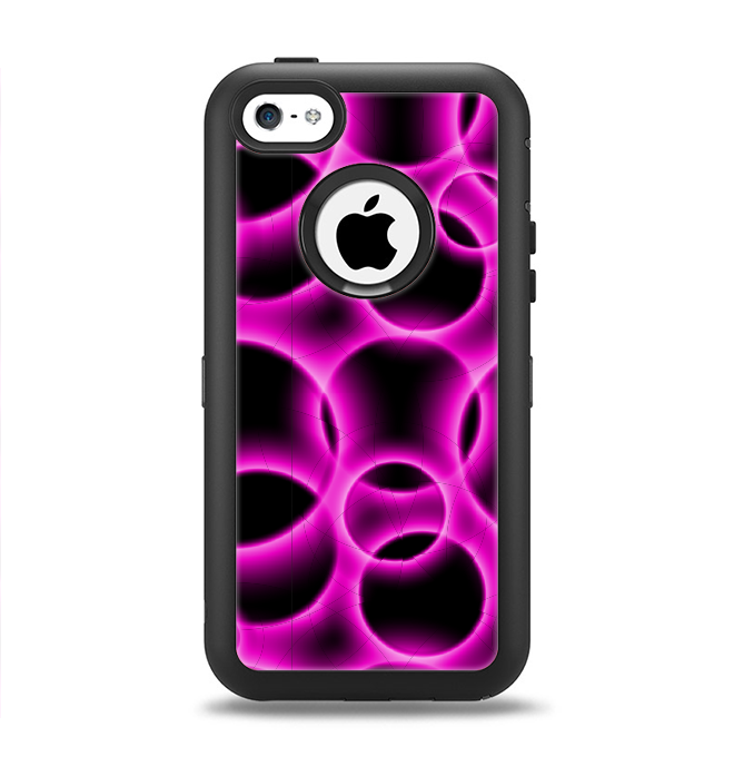 The Vibrant Pink Glowing Cells Apple iPhone 5c Otterbox Defender Case Skin Set