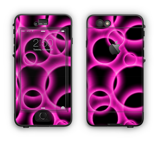 The Vibrant Pink Glowing Cells Apple iPhone 6 LifeProof Nuud Case Skin Set