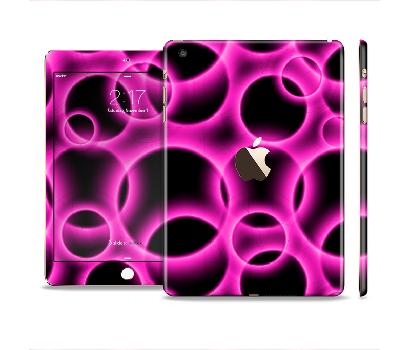 The Vibrant Pink Glowing Cells Full Body Skin Set for the Apple iPad Mini 3