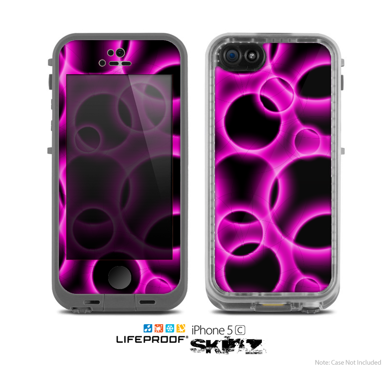 The Vibrant Pink Glowing Cells Skin for the Apple iPhone 5c LifeProof Case