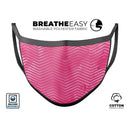 The Vibrant Pink Layers of Chevron  - Made in USA Mouth Cover Unisex Anti-Dust Cotton Blend Reusable & Washable Face Mask with Adjustable Sizing for Adult or Child