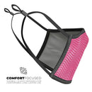 The Vibrant Pink Layers of Chevron  - Made in USA Mouth Cover Unisex Anti-Dust Cotton Blend Reusable & Washable Face Mask with Adjustable Sizing for Adult or Child