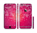 The Vibrant Pink & White Branch Illustration Sectioned Skin Series for the Apple iPhone 6s Plus