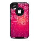 The Vibrant Pink & White Branch Illustration Skin for the iPhone 4-4s OtterBox Commuter Case
