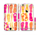 The Vibrant Pink & Yellow Flip-Flop Vector Sectioned Skin Series for the Apple iPhone 6s Plus