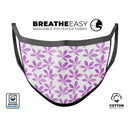 The Vibrant Pink and Purple Leaf - Made in USA Mouth Cover Unisex Anti-Dust Cotton Blend Reusable & Washable Face Mask with Adjustable Sizing for Adult or Child
