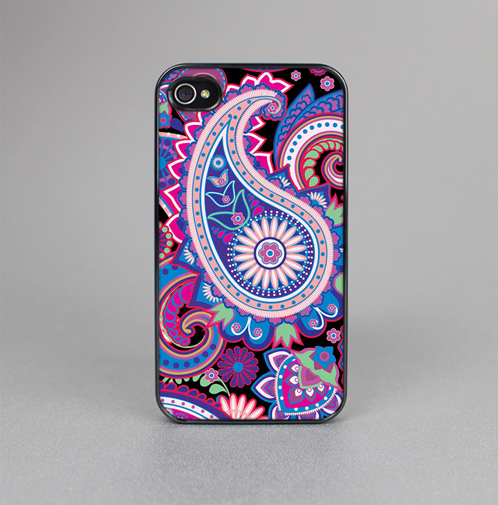 The Vibrant Purple Paisley V5 Skin-Sert for the Apple iPhone 4-4s Skin-Sert Case