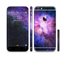 The Vibrant Purple and Blue Nebula Sectioned Skin Series for the Apple iPhone 6s Plus