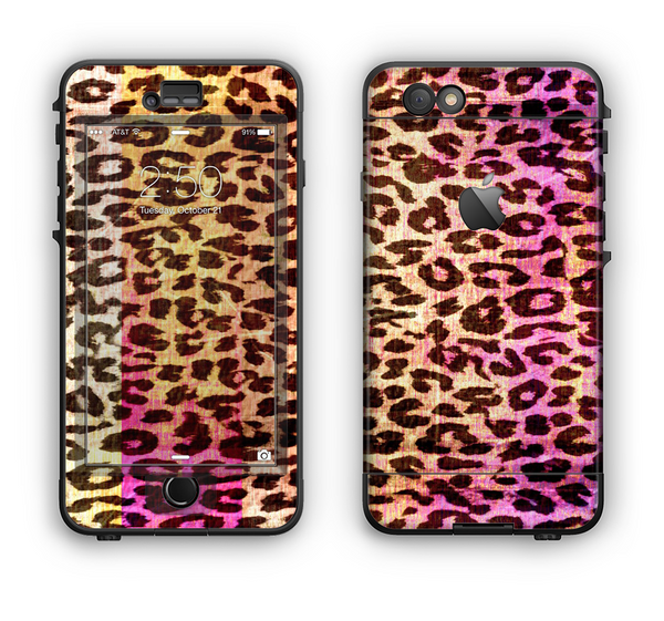 The Vibrant Striped Cheetah Animal Print Apple iPhone 6 LifeProof Nuud Case Skin Set