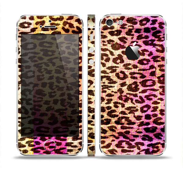 The Vibrant Striped Cheetah Animal Print Skin Set for the Apple iPhone 5