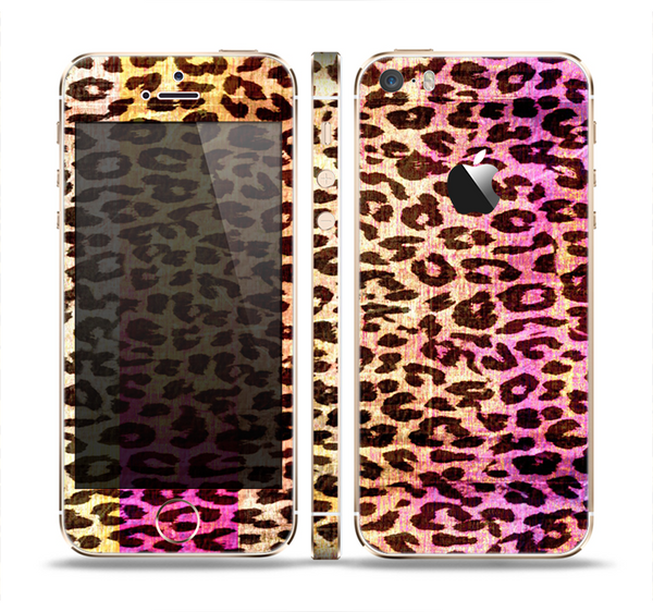 The Vibrant Striped Cheetah Animal Print Skin Set for the Apple iPhone 5s