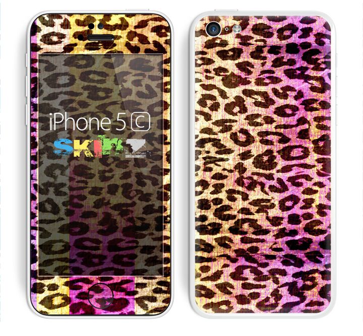 The Vibrant Striped Cheetah Animal Print Skin for the Apple iPhone 5c