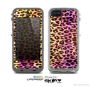 The Vibrant Striped Cheetah Animal Print Skin for the Apple iPhone 5c LifeProof Case