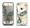 The Vibrant Tan & Blue Butterfly Outline Apple iPhone 5-5s LifeProof Fre Case Skin Set