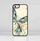 The Vibrant Tan & Blue Butterfly Outline Skin-Sert Case for the Apple iPhone 5/5s