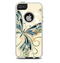 The Vibrant Tan & Blue Butterfly Outline Skin For The iPhone 5-5s Otterbox Commuter Case