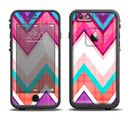 The Vibrant Teal & Colored Chevron Pattern V1 Apple iPhone 6/6s Plus LifeProof Fre Case Skin Set