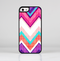 The Vibrant Teal & Colored Chevron Pattern V1 Skin-Sert Case for the Apple iPhone 5/5s
