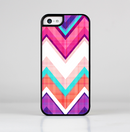 The Vibrant Teal & Colored Chevron Pattern V1 Skin-Sert Case for the Apple iPhone 5c