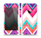 The Vibrant Teal & Colored Chevron Pattern V1 Skin Set for the Apple iPhone 5