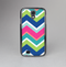 The Vibrant Teal & Colored Layered Chevron V3 Skin-Sert Case for the Samsung Galaxy S4