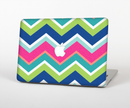 The Vibrant Teal & Colored Layered Chevron V3 Skin Set for the Apple MacBook Pro 15" with Retina Display
