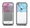 The Vibrant Vintage Polka & Sketch Pink-Blue Floral Apple iPhone 5c LifeProof Fre Case Skin Set