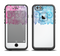 The Vibrant Vintage Polka & Sketch Pink-Blue Floral Apple iPhone 6 LifeProof Fre Case Skin Set