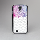 The Vibrant Vintage Polka & Sketch Pink-Blue Floral Skin-Sert Case for the Samsung Galaxy S4