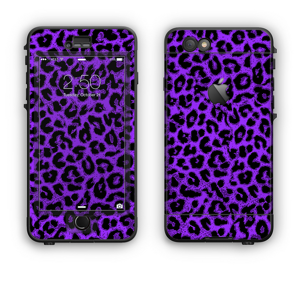 The Vibrant Violet Leopard Print Apple iPhone 6 LifeProof Nuud Case Skin Set