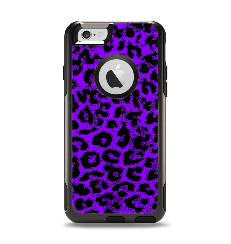 The Vibrant Violet Leopard Print Apple iPhone 6 Otterbox Commuter Case Skin Set