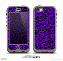 The Vibrant Violet Leopard Print Skin for the iPhone 5c nüüd LifeProof Case