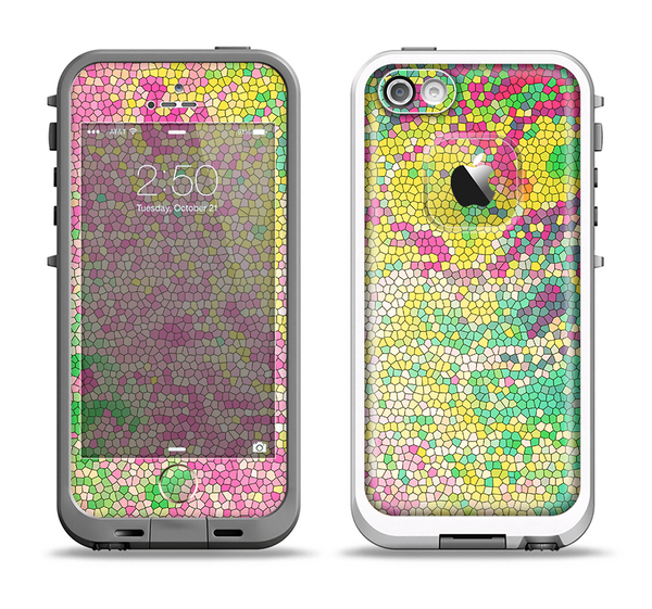 The Vibrant Yellow Colored Dots Apple iPhone 5-5s LifeProof Fre Case Skin Set