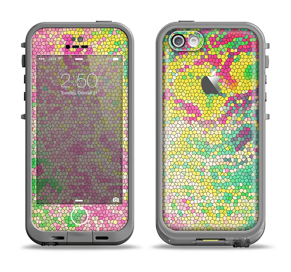The Vibrant Yellow Colored Dots Apple iPhone 5c LifeProof Fre Case Skin Set