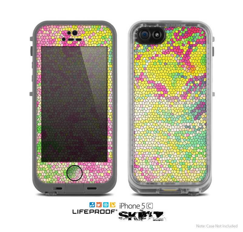 The Vibrant Yellow Colored Dots Skin for the Apple iPhone 5c LifeProof Case