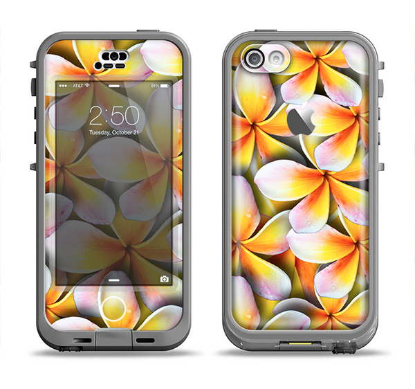 The Vibrant Yellow Flower Pattern Apple iPhone 5c LifeProof Nuud Case Skin Set