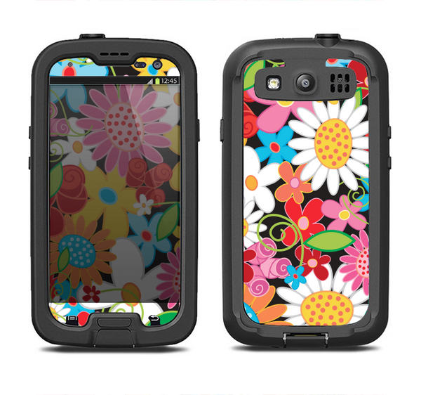 The Vibrant vector Flower Petals Samsung Galaxy S3 LifeProof Fre Case Skin Set