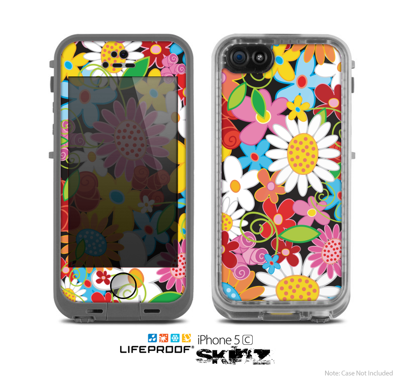 The Vibrant Vector Flower Petals Skin for the Apple iPhone 5c LifeProof Case