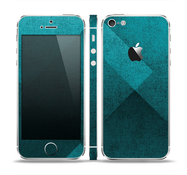 The Vinatge Blue Overlapping Cubes Skin Set for the Apple iPhone 5