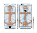 The Vinatge Blue Striped & Chained Anchor Sectioned Skin Series for the Apple iPhone 6s Plus