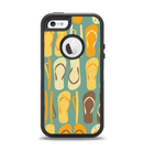 The Vinatge Blue & Yellow Flip-Flops Apple iPhone 5-5s Otterbox Defender Case Skin Set