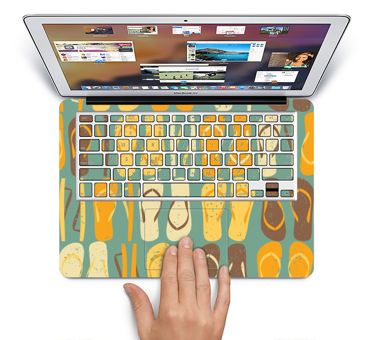 The Vinatge Blue & Yellow Flip-Flops Skin Set for the Apple MacBook Pro 15" with Retina Display