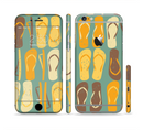 The Vinatge Blue & Yellow Flip-Flops Sectioned Skin Series for the Apple iPhone 6s Plus